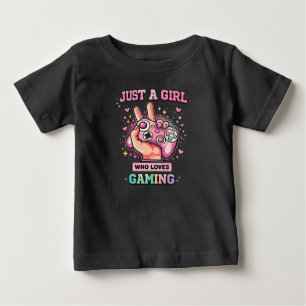 Para Bebê Apenas Uma Garota Que Ama Jogos Camiseta de Gamer