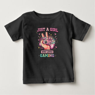 Para Bebê Apenas Uma Garota Que Ama Jogos Camiseta de Gamer