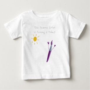 Para Bebê Arte original bonita na camiseta de aniversário do