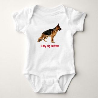 Para Bebê Baby body suit with German Shepherd "big brother"