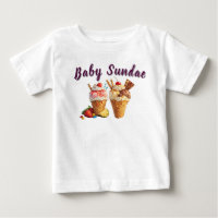 Baby Sundae Camiseta Personalizada de Sorvete | F