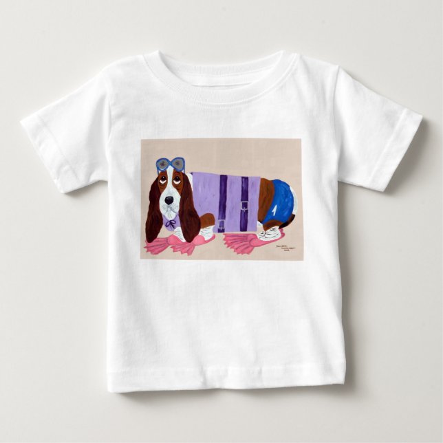 Para Bebê Basset Hound de Nadadeiras Camiseta (Frente)