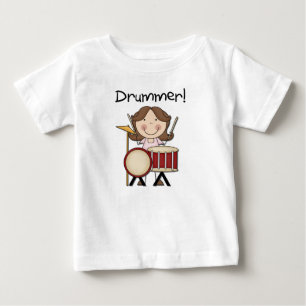 Para Bebê Baterista - camiseta e presentes fêmeas