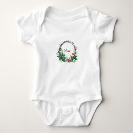 Para Bebê Bebês de Natal Holly Wreath Baby Body