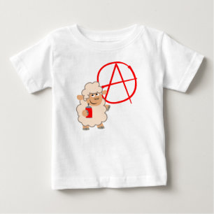 Para Bebê Bela Caricatura Rebelde Camiseta de Ovelha