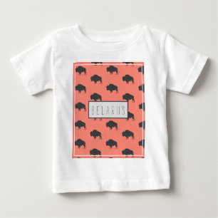 Para Bebê Belarus Bisão Bielorrusso Зубр Беларусь Camiseta