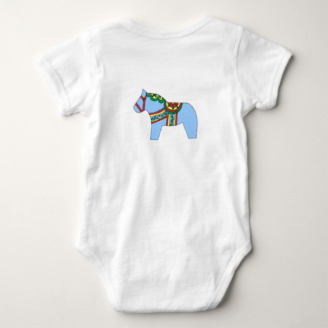 Para Bebê Blue Dala Horse Baby Body (Verso)