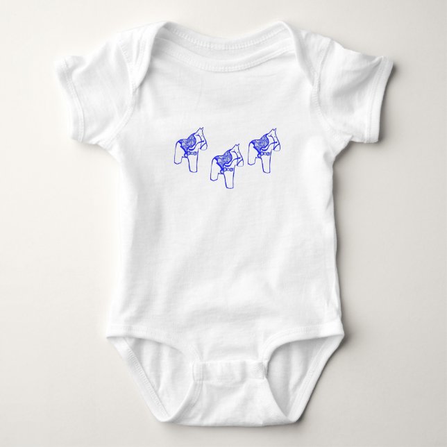 Para Bebê Blue Dala Horse Baby Body (Frente)