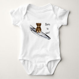 Para Bebê Body bebé branco “Born to surf” com nounours