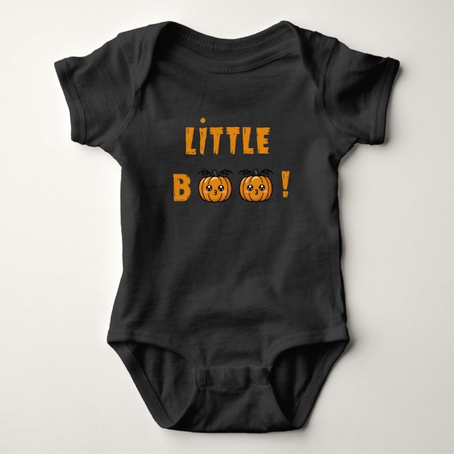 Para Bebê Body Bébé Halloween – Little BOO Noir Kawaii (Frente)