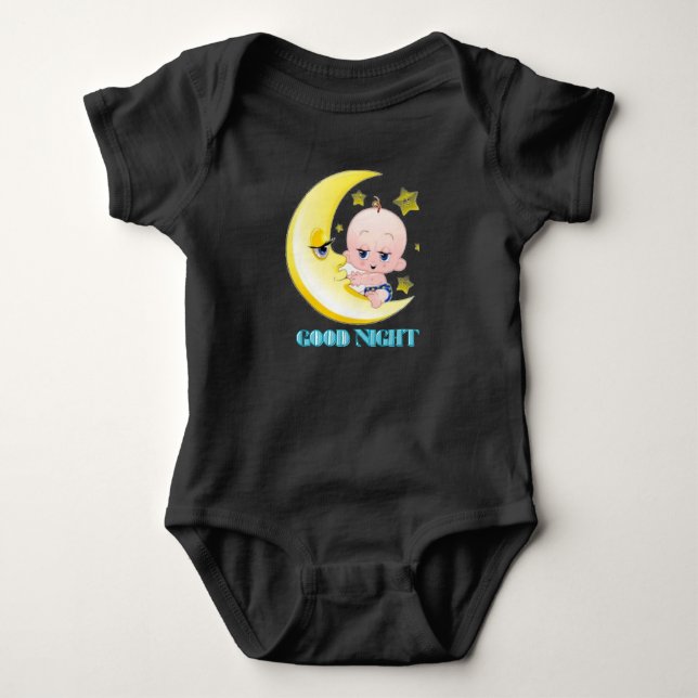 Para Bebê Body Bodysuit Boa Noite Bebê. (Frente)