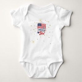 Para Bebê Body Bodysuit Fogo de Artifício Garota Americana