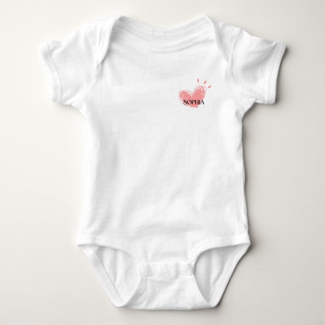 Para Bebê Body Bodysuit Sophia Heart  (Frente)