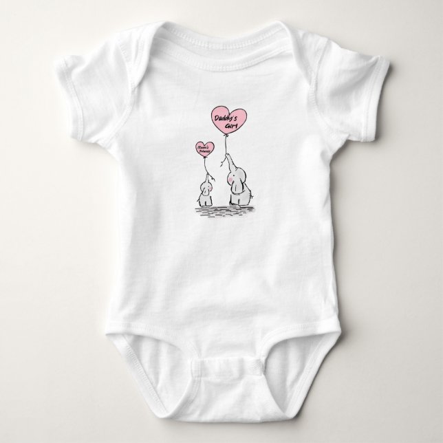Para Bebê Body de Bebê: A Menina do Papai A Princesa da Mamã (Frente)