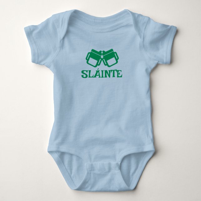 Para Bebê body de bebé azul SLÁINTE com bico (Frente)