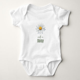 Para Bebê Body de Flor de Nascimento de Abril Daisy Aquarel