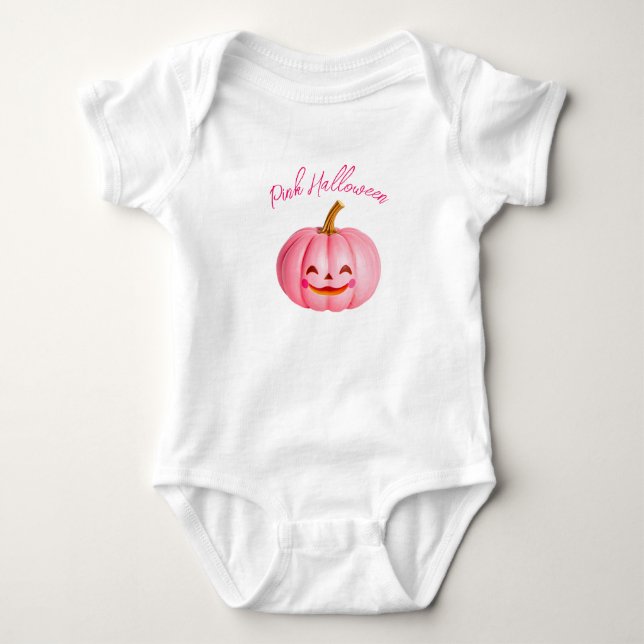Para Bebê Body de Halloween rosa (Frente)