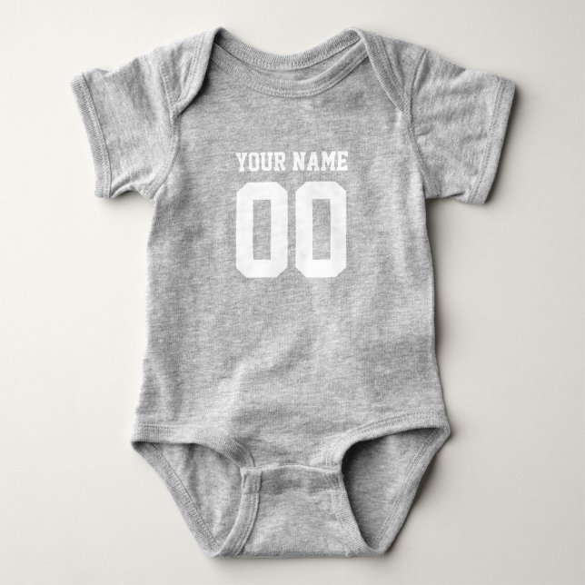 Para Bebê Body de Jersey de Futebol Personalizado com Nome e (Frente)