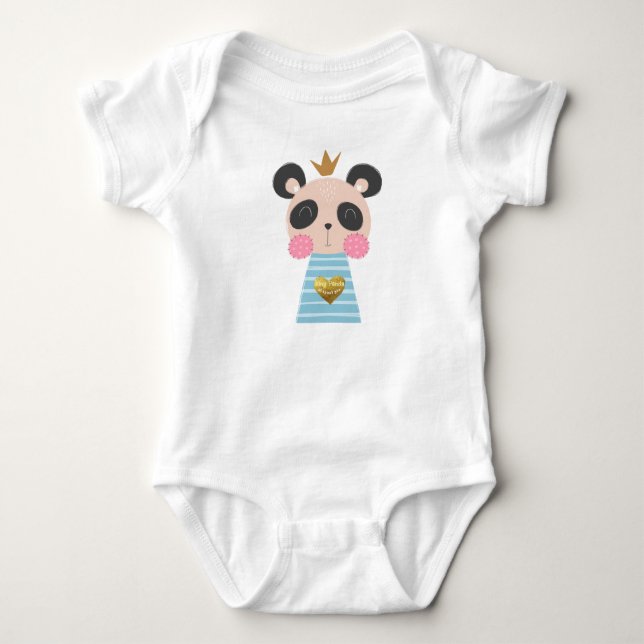 Para Bebê Body de Jersey King Panda Baby (Frente)