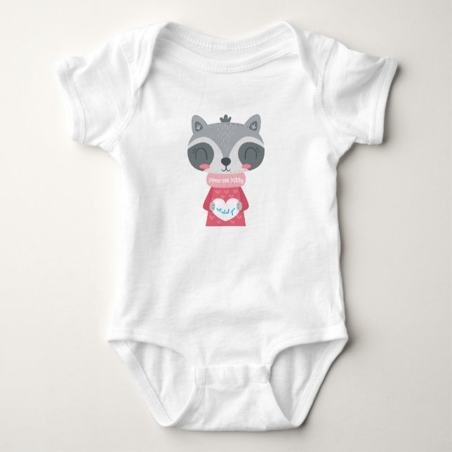 Para Bebê Body de Jersey Princess Kitty Baby (Frente)