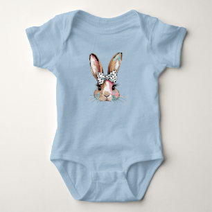 Para Bebê Body e macacão de Páscoa Coquette Bunny Bow