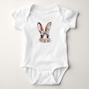 Para Bebê Body e macacão de Páscoa Coquette Bunny Bow