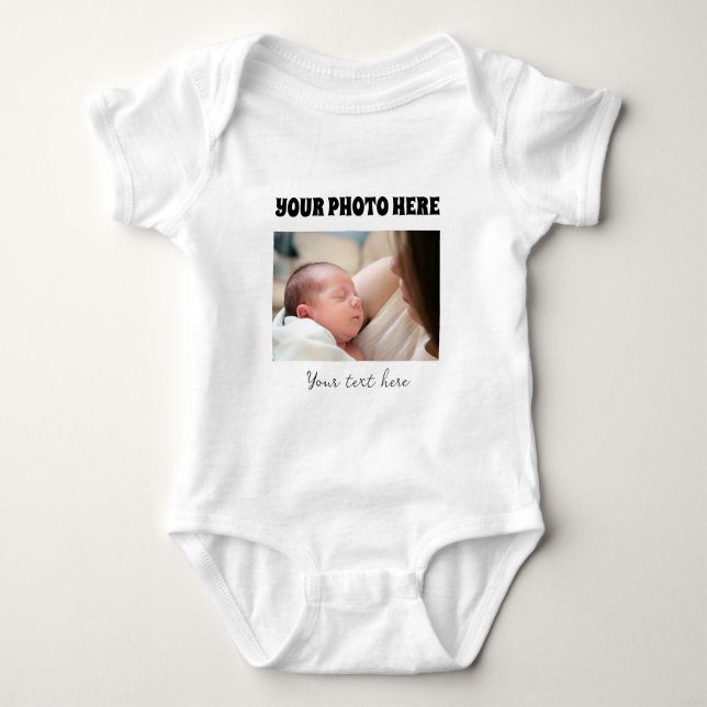 Para Bebê Body for children with photo and customized text (Frente)