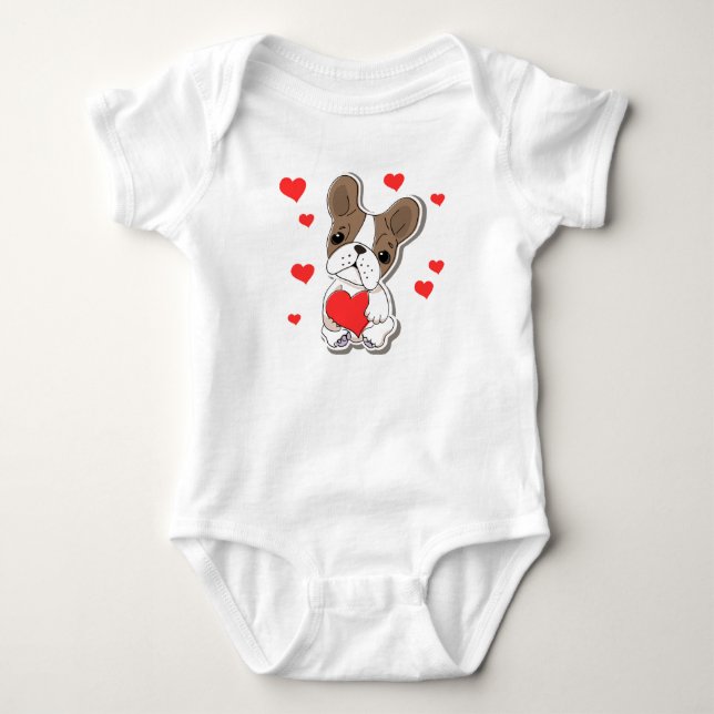 Para Bebê Body Infantil Adorável Amor de Cachorrinho - Cacho (Frente)