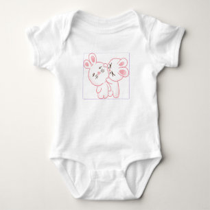 Para Bebê Body Infantil Coelhinho Rosa Fofo, Doce Coelho Kaw
