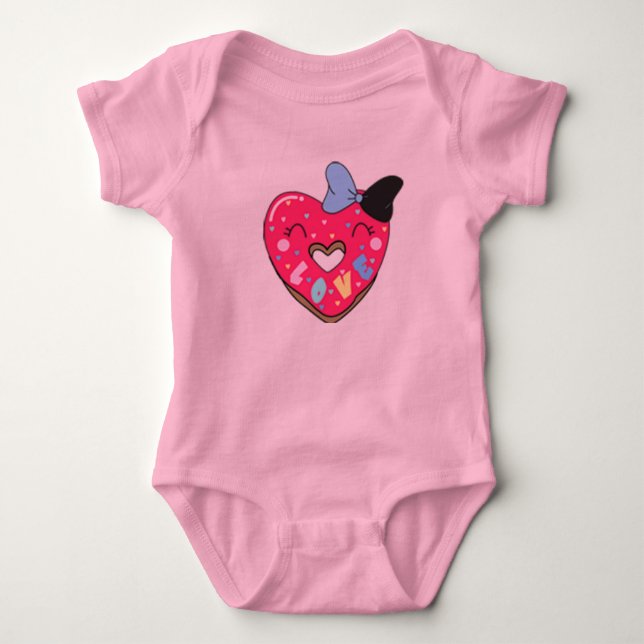Para Bebê Body Infantil Coração com Fita Presente Mais Doce (Frente)