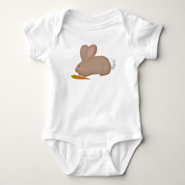 Para Bebê Body Infantil de Coelho com Cenoura (Frente)