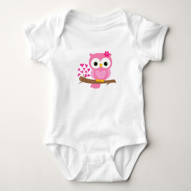 Para Bebê Body Infantil de Design de Coruja (Frente)