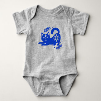 Para Bebê Body Infantil de Gato Azul Divertido – CozyBun