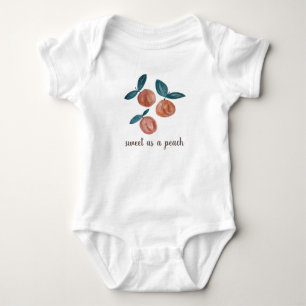 Para Bebê Body Infantil Doce Como Pêssego Pintura de Pêssego