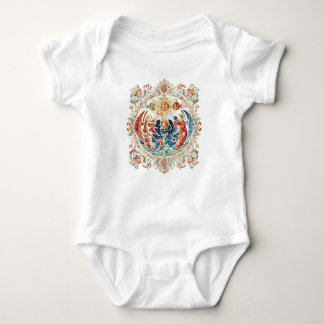 Para Bebê Body Infantil Floral Ornamentado Vintage, Colorido
