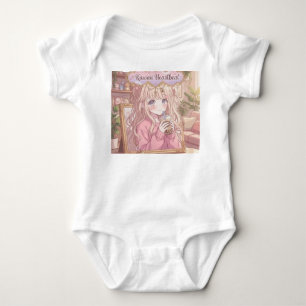Para Bebê Body Infantil Menina Chá de Boba Coração Kawaii