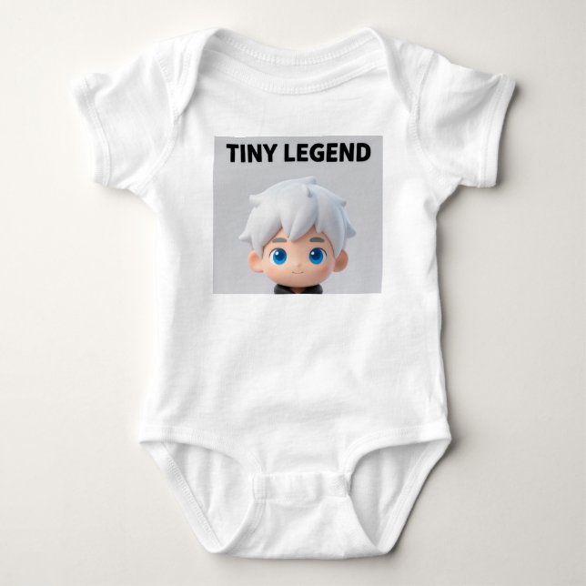 Para Bebê Body Infantil Menino Chibi de Cabelo Branco Tiny L (Frente)