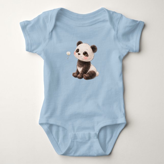 Para Bebê Body Infantil Panda – Urso Preto e Branco Fofo 🐼 (Frente)