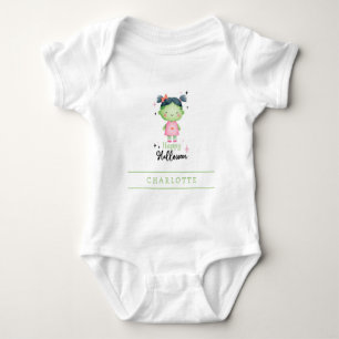 Para Bebê Body Infantil Personalizado Menina Zumbi Feliz no