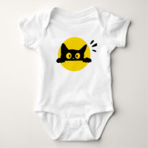 Body Infantil Preto Fofo Espiando Círculo Amarelo