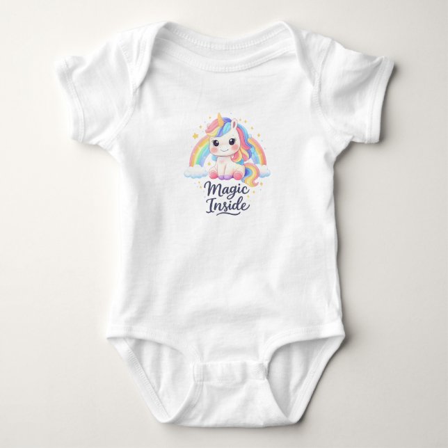 Para Bebê Body Infantil Unicórnio com Magia Dentro (Frente)