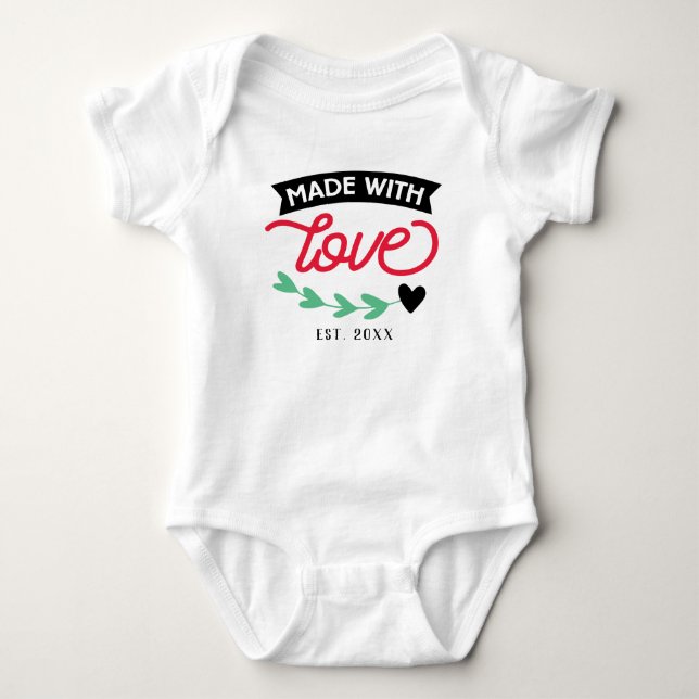 Para Bebê Body Personalizado Feito com Amor (Frente)