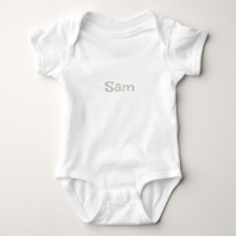 Para Bebê Body Personalizado Nome Simples Creme