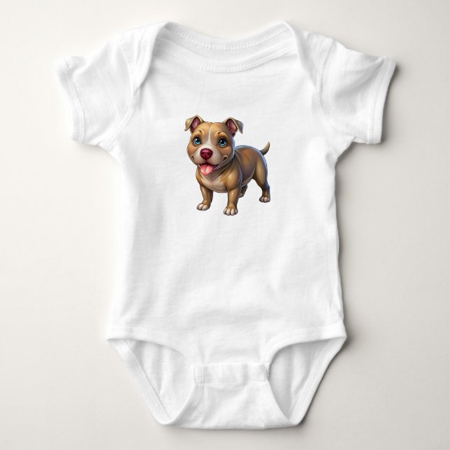 Para Bebê Body pour bébé "Bébé Pitbull" (Frente)