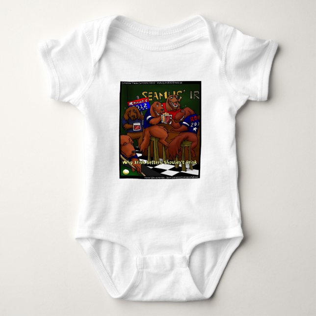 Para Bebê Body Romneys Irish Setters engraçadinho (Frente)