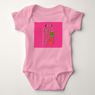 Para Bebê Body Vestido com Acrônimo de Gravidez Fundo Rosa M