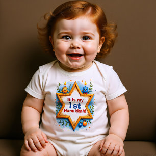 Para Bebê Body Vestido Pequena Luz de Hanukkah