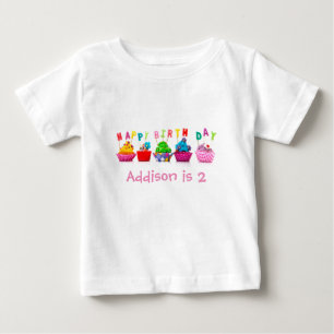 Para Bebê Bolo de Aniversário - Camiseta de Criança