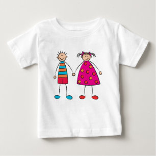 Para Bebê Bonitão e Garota Igualam camiseta de amor