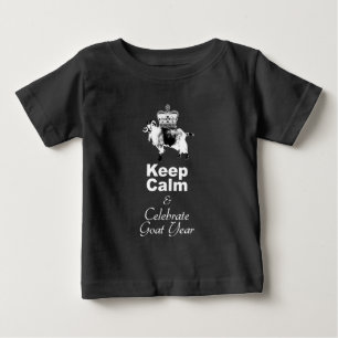Para Bebê Calma Celebração de Cabra Camiseta Negra